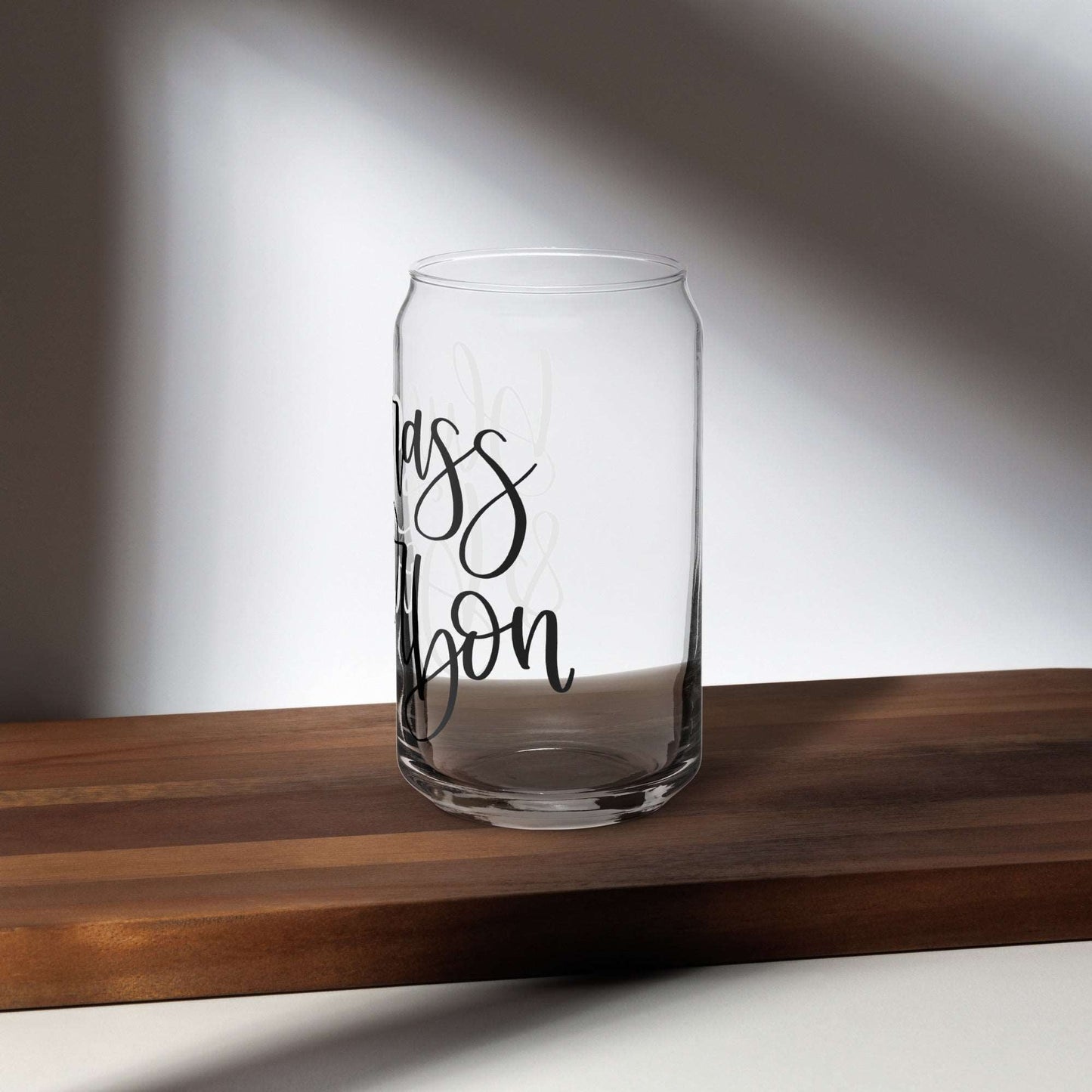 Bluegrass and Bourbon Can-shaped glass