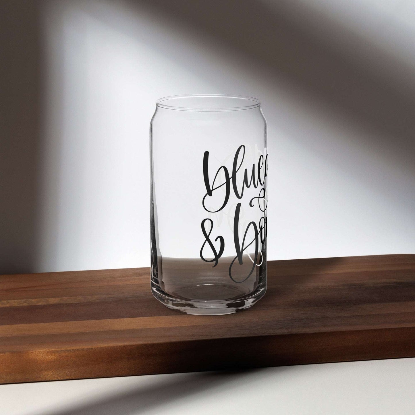 Bluegrass and Bourbon Can-shaped glass