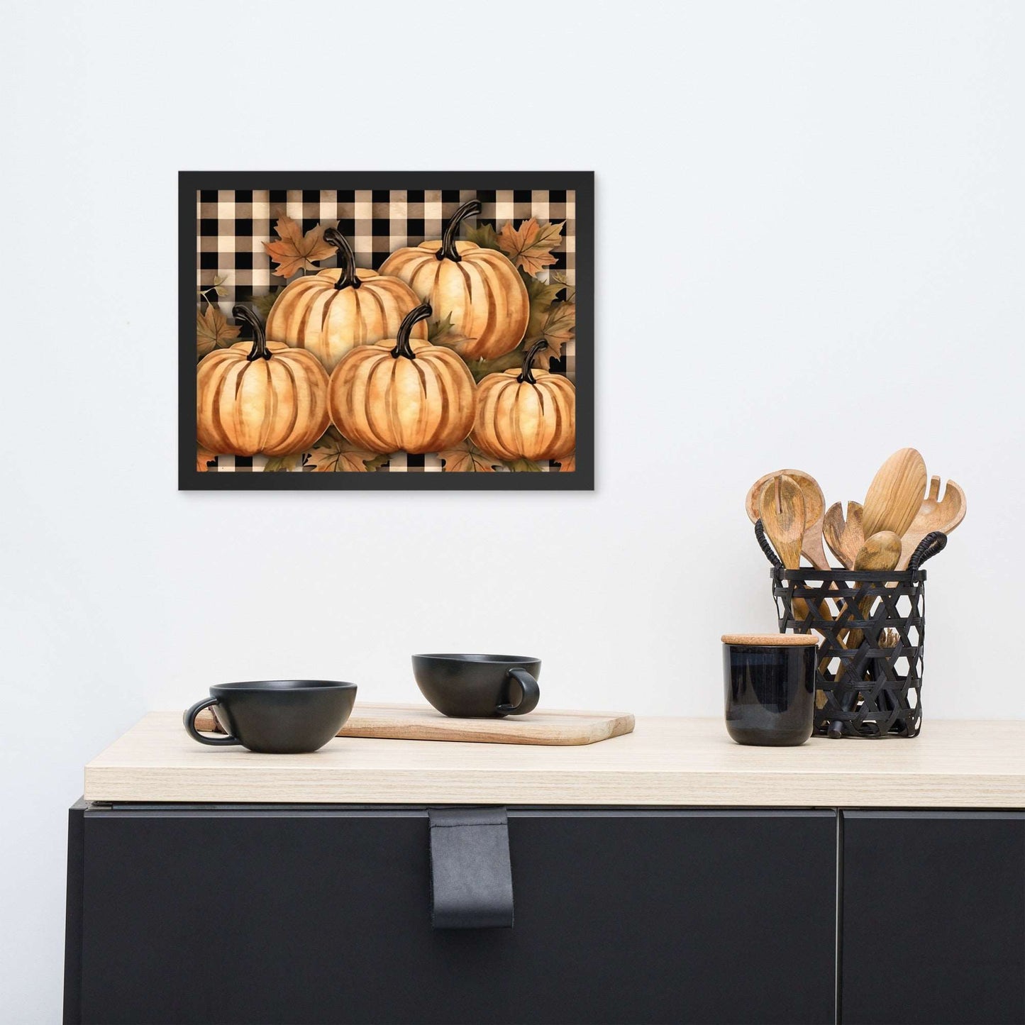 Rustic Autumn Pumpkin Framed poster
