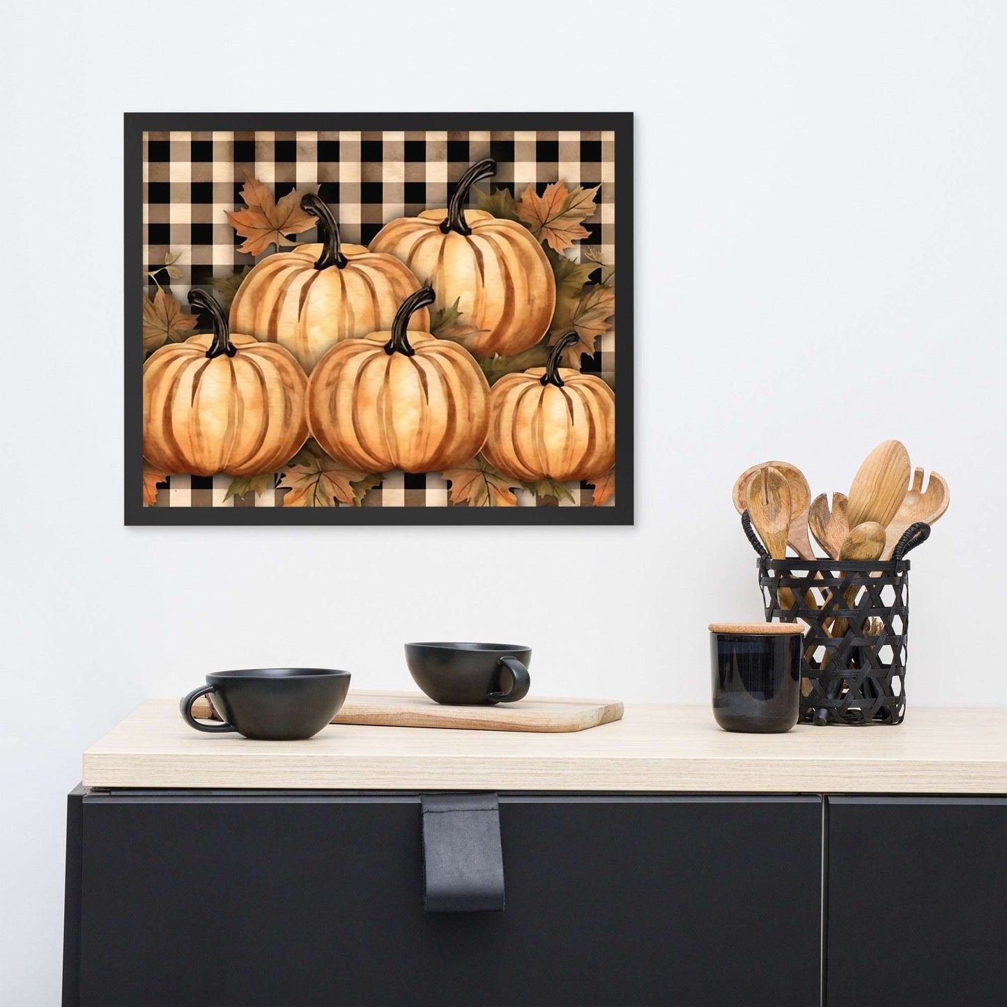 Rustic Autumn Pumpkin Framed poster