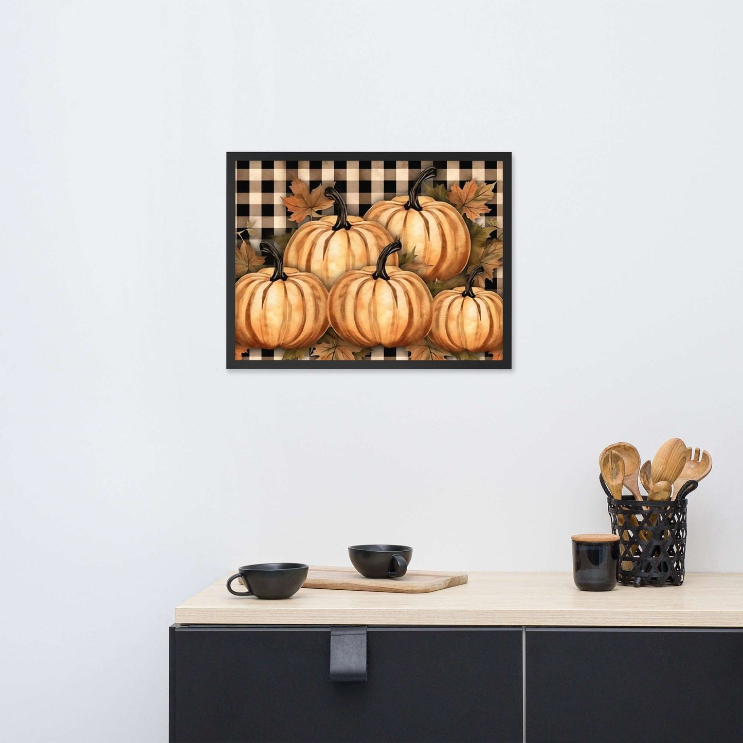 Rustic Autumn Pumpkin Framed poster