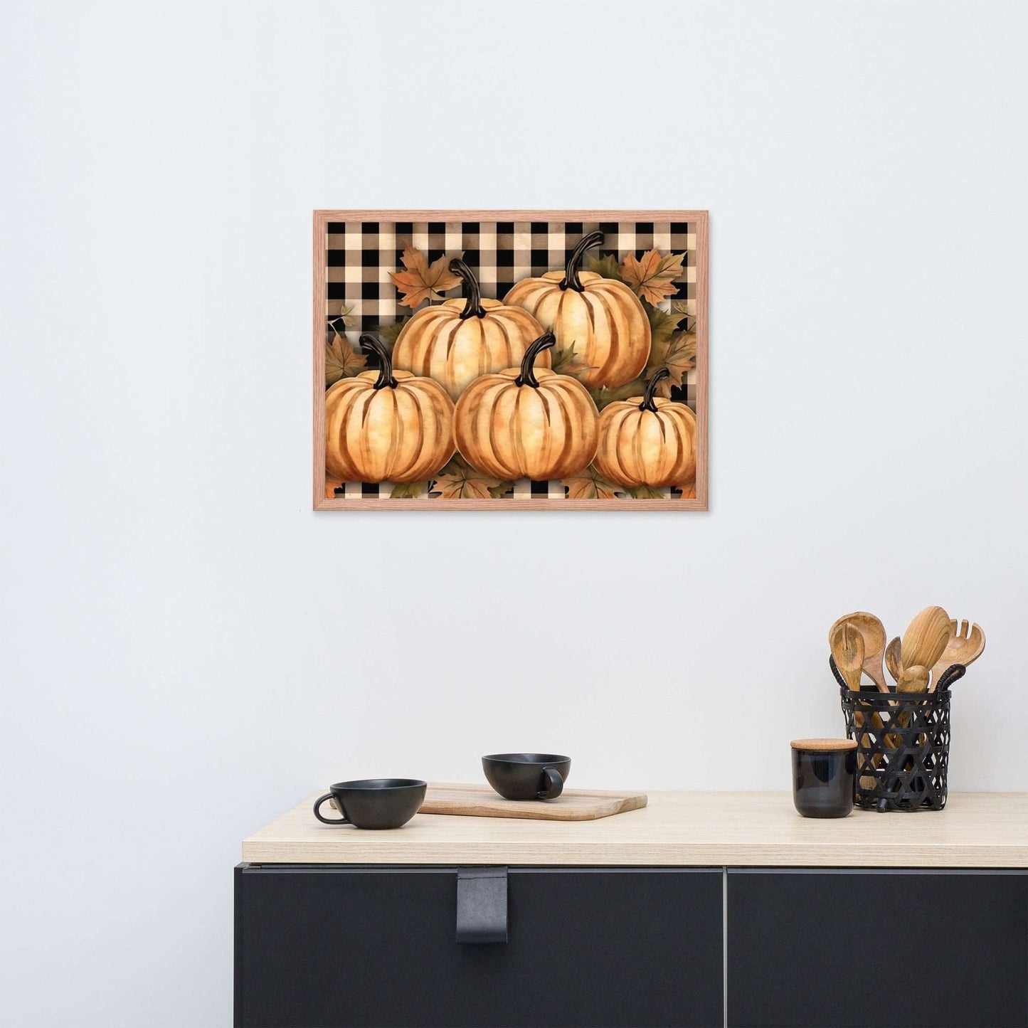 Rustic Autumn Pumpkin Framed poster