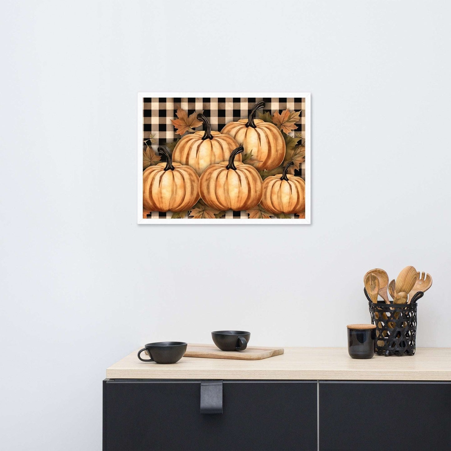 Rustic Autumn Pumpkin Framed poster