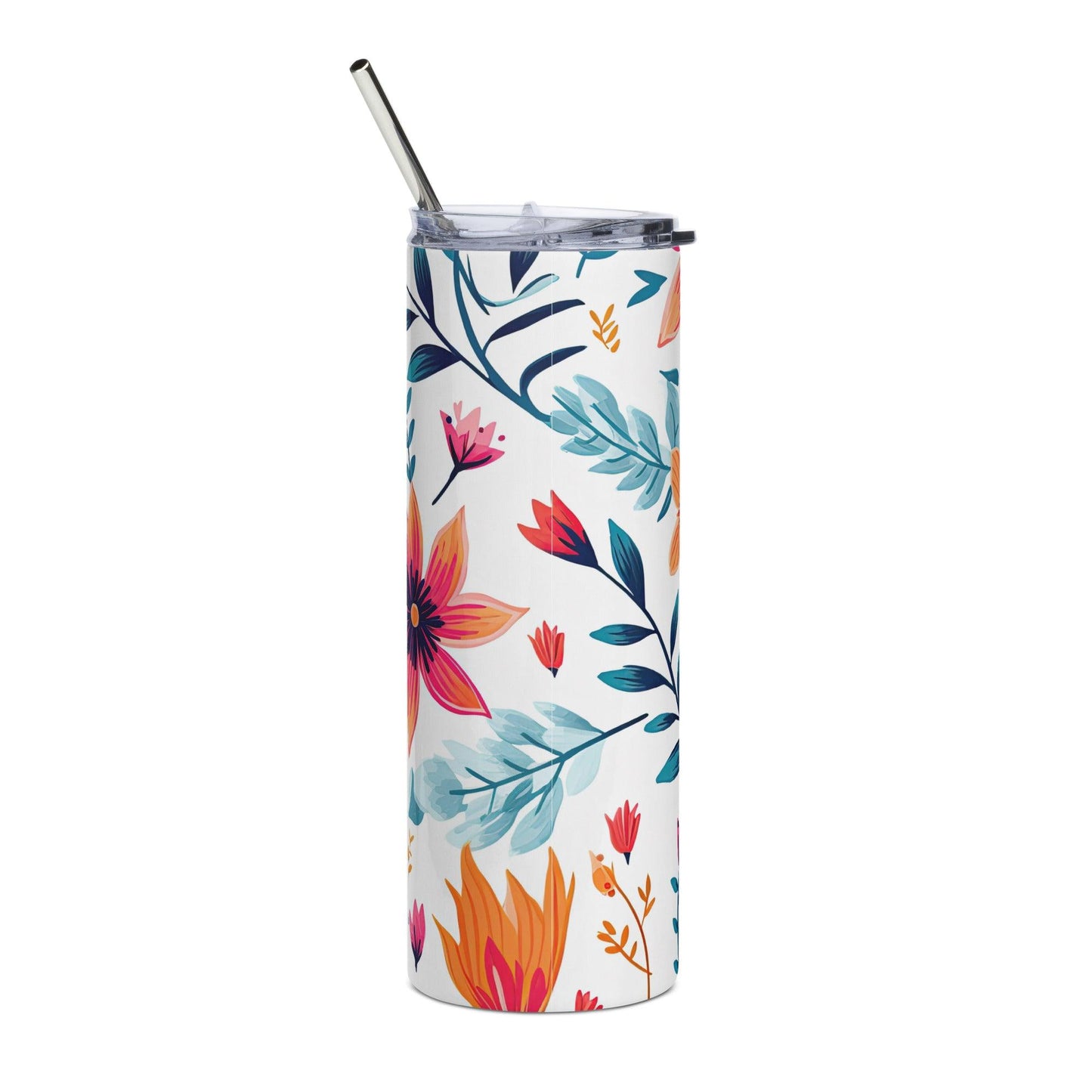 Feisty Floral Stainless steel tumbler - The Sandy Merchant