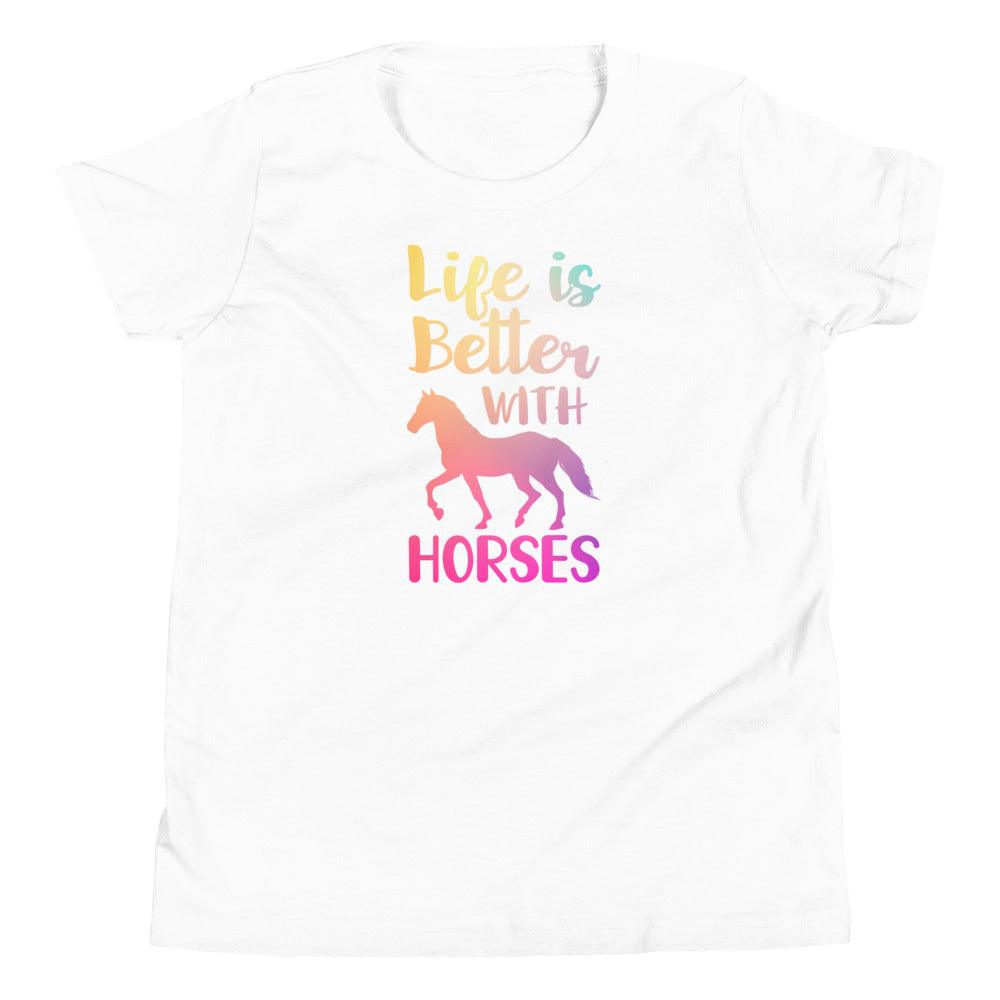 Life's Better With Horses Youth Short Sleeve T-Shirt - The Sandy Merchant