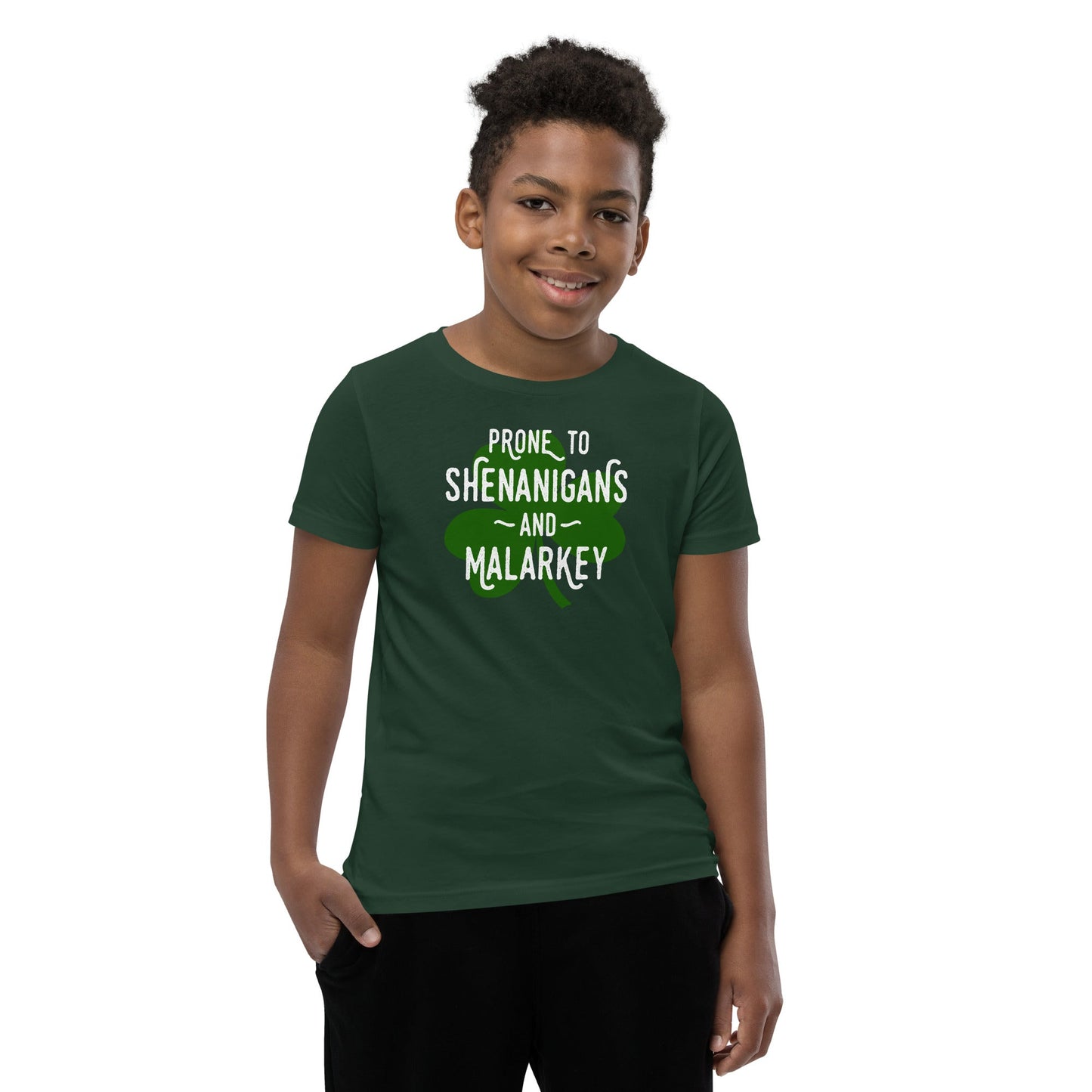 Prone to Shenanigans and Malarkey Youth T-Shirt