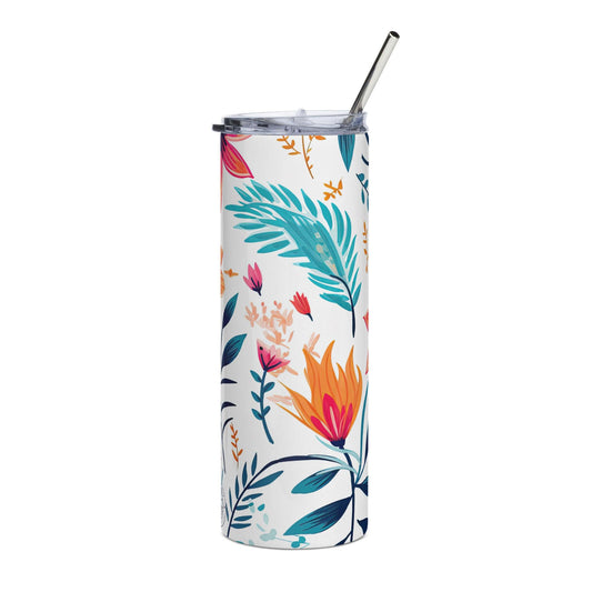 Feisty Floral Stainless steel tumbler - The Sandy Merchant