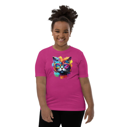 Hipster Cat Youth Short Sleeve T-Shirt - The Sandy Merchant