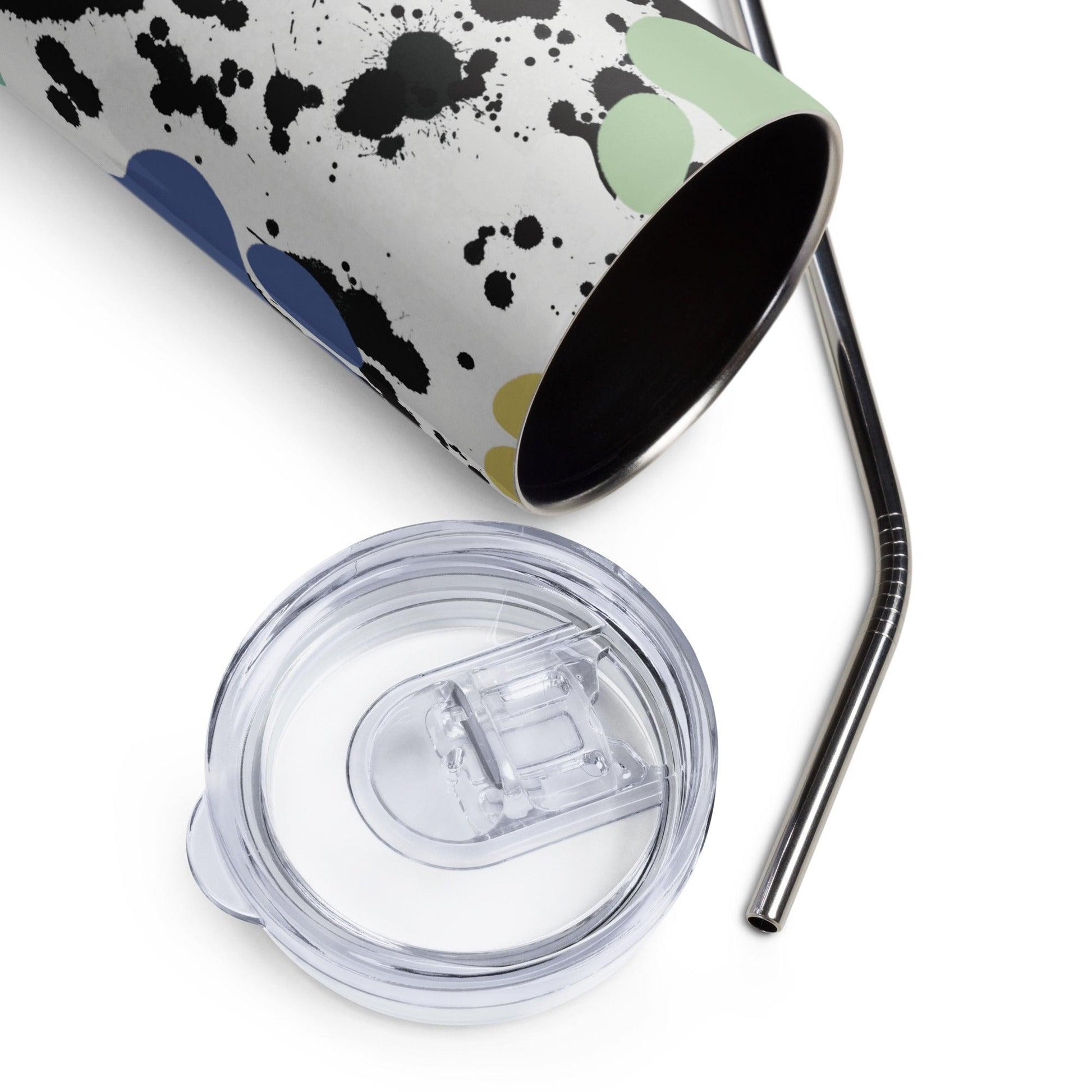 Puppy Paint Print Splatter Stainless steel tumbler - The Sandy Merchant