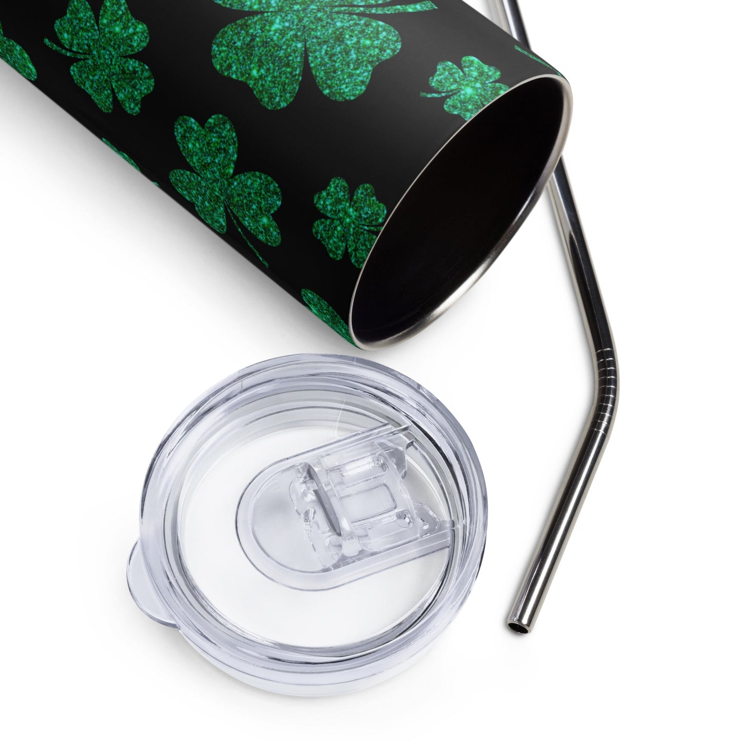 Glitter Clover Stainless steel tumbler