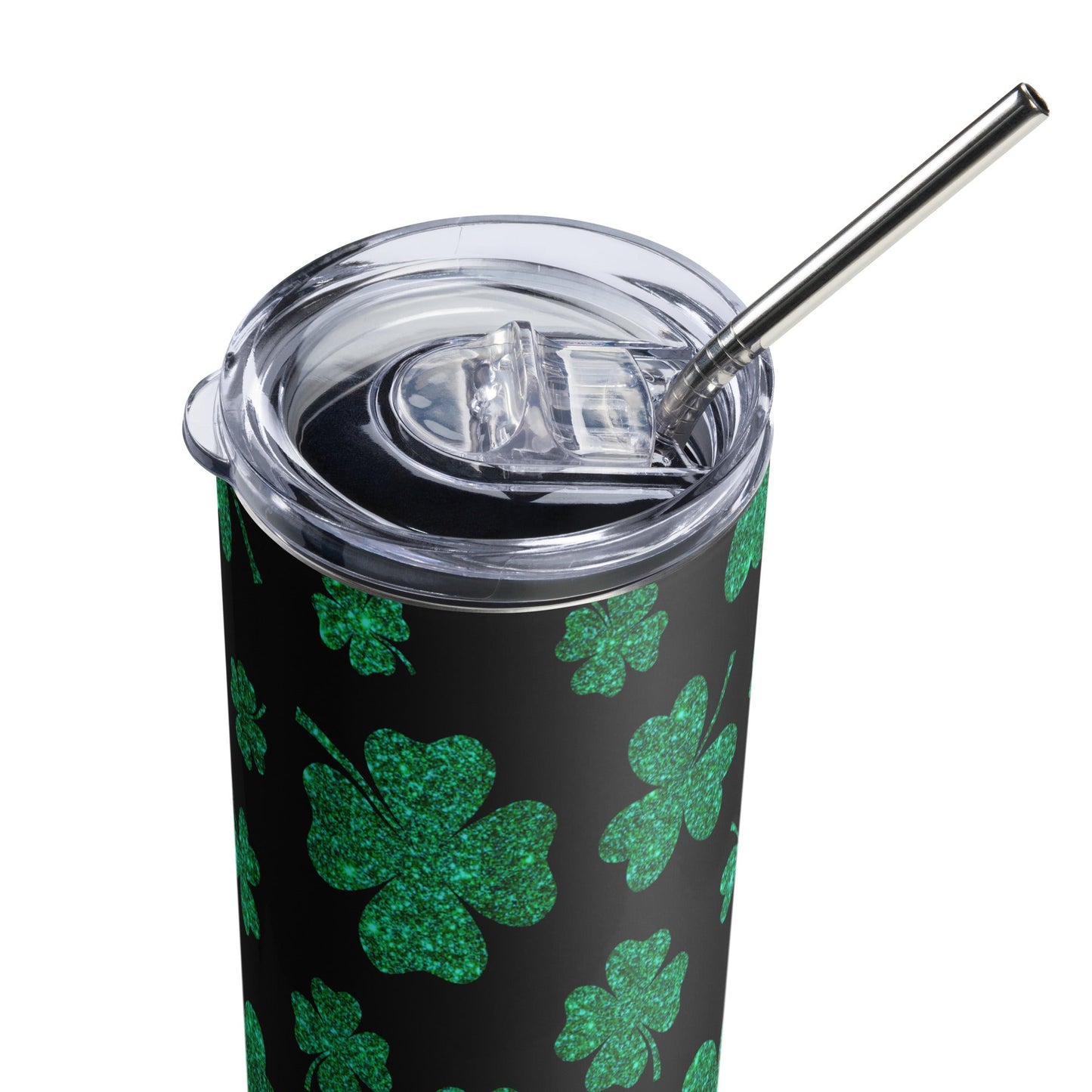 Glitter Clover Stainless steel tumbler