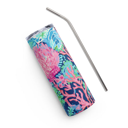 Preppy Coral Tumbler