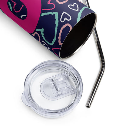 Love You Hearts tumbler