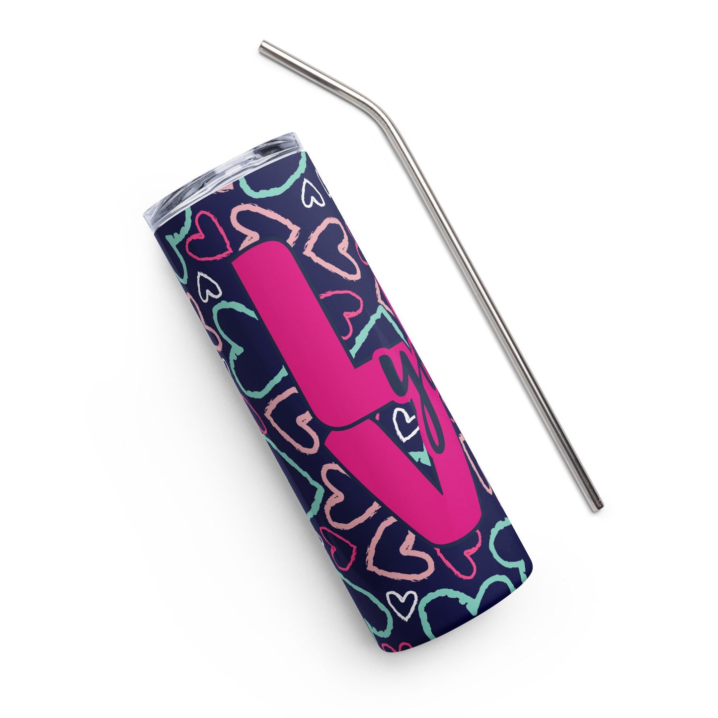 Love You Hearts tumbler