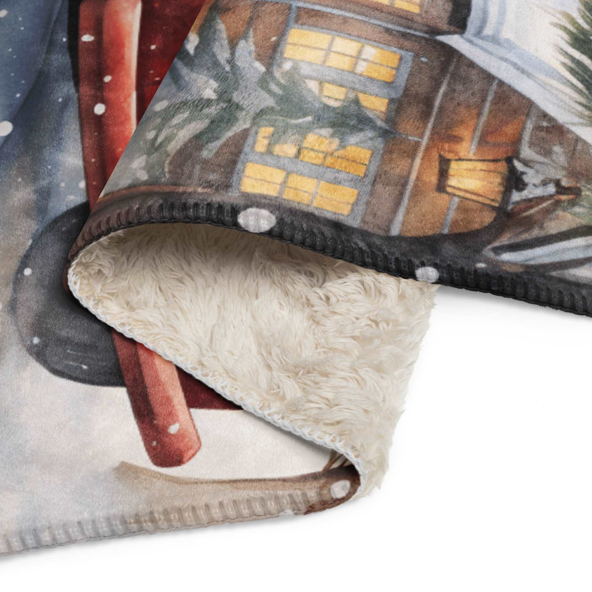 Red Truck Sherpa blanket