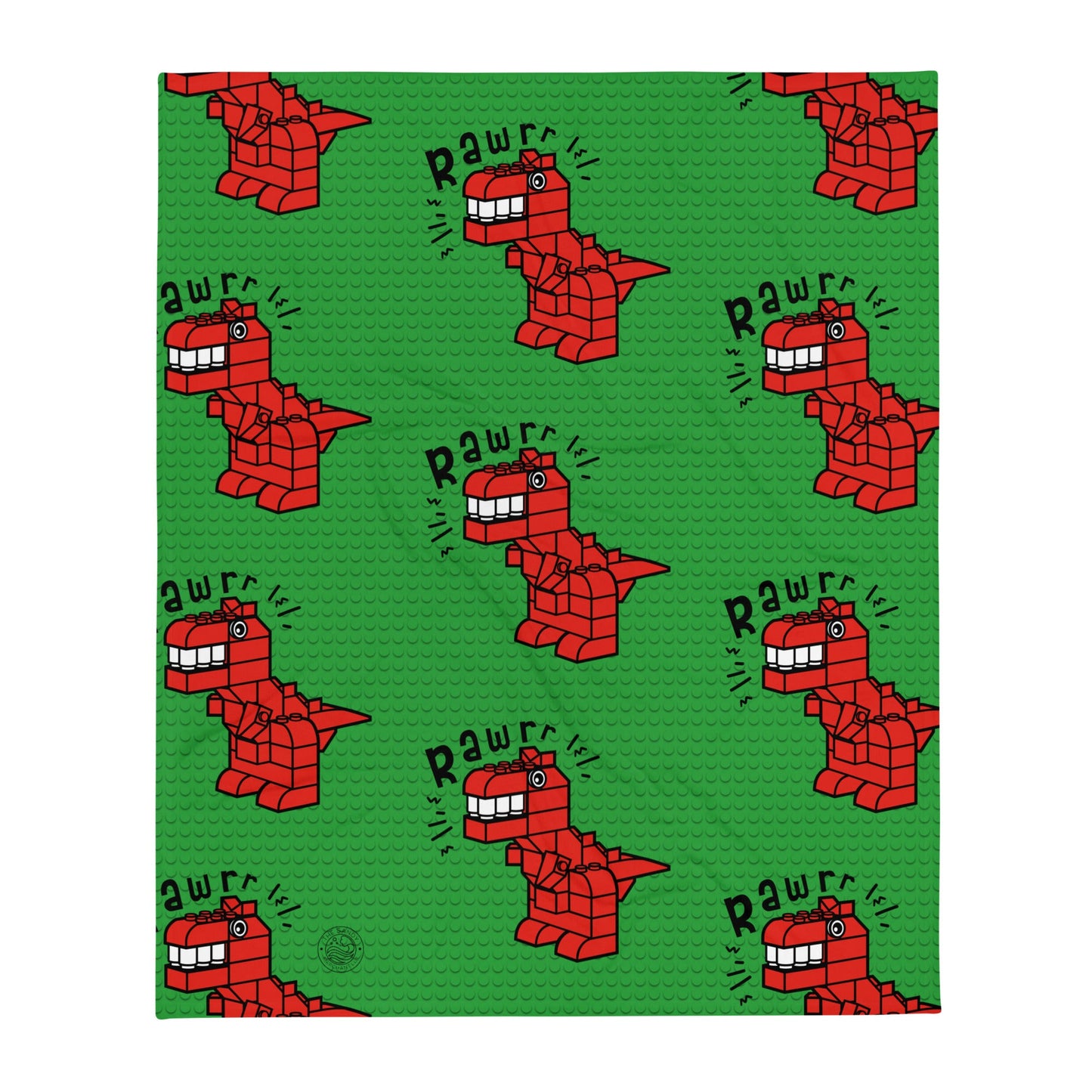 Red Dino Brick Throw Blanket - The Sandy Merchant