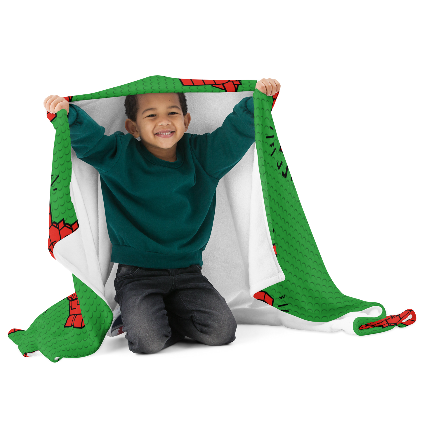 Red Dino Brick Throw Blanket - The Sandy Merchant