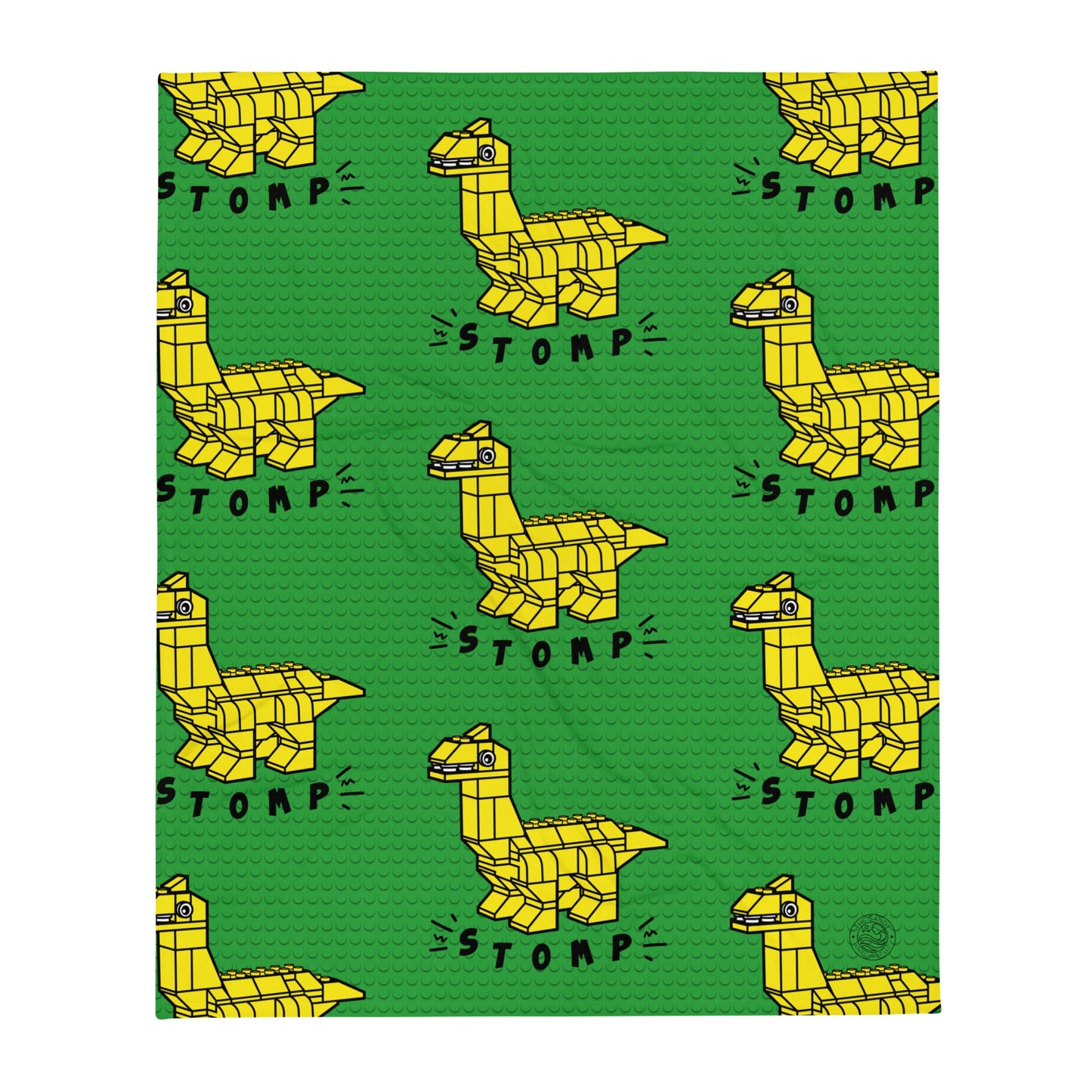Yellow Dino Brick Throw Blanket - The Sandy Merchant