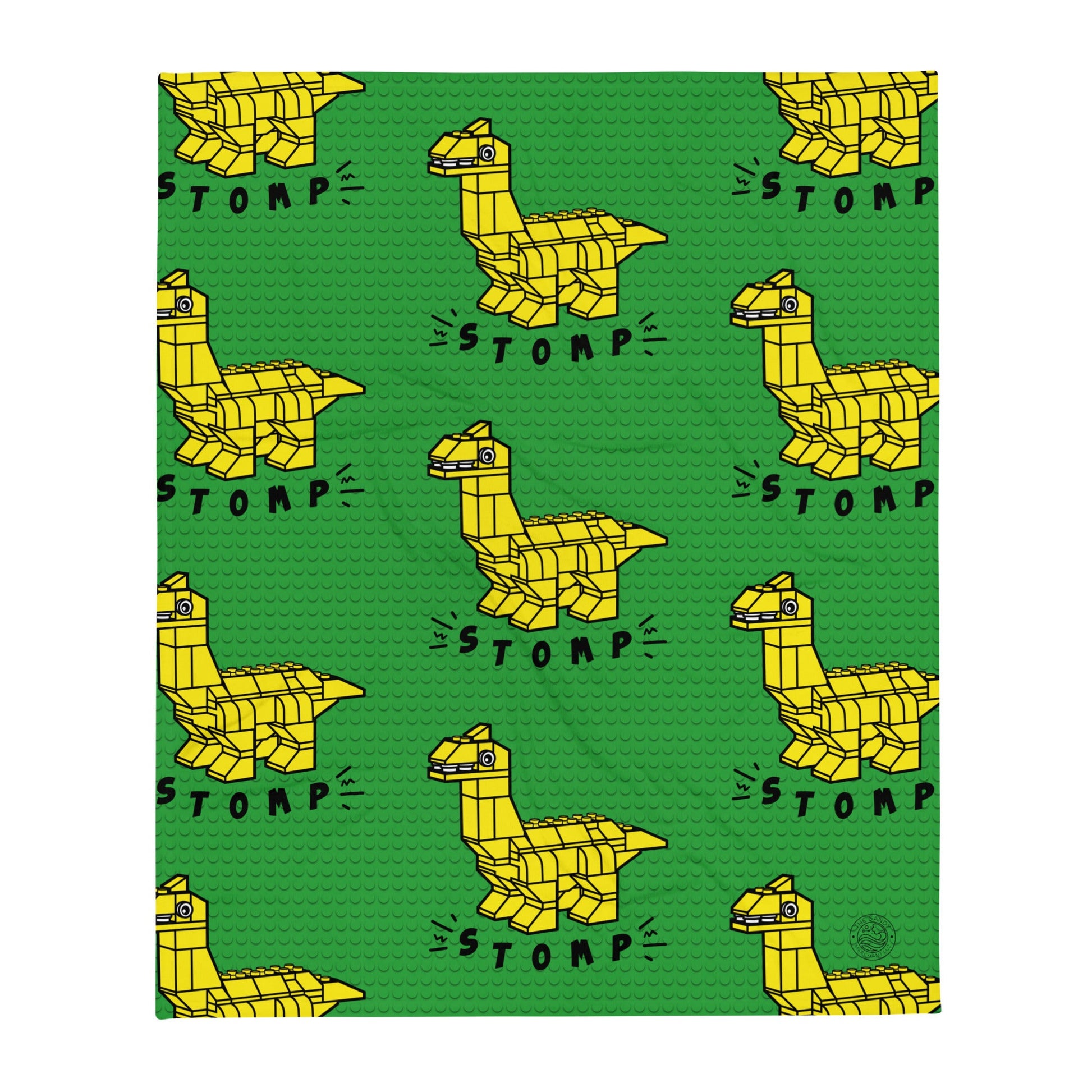 Yellow Dino Brick Throw Blanket - The Sandy Merchant