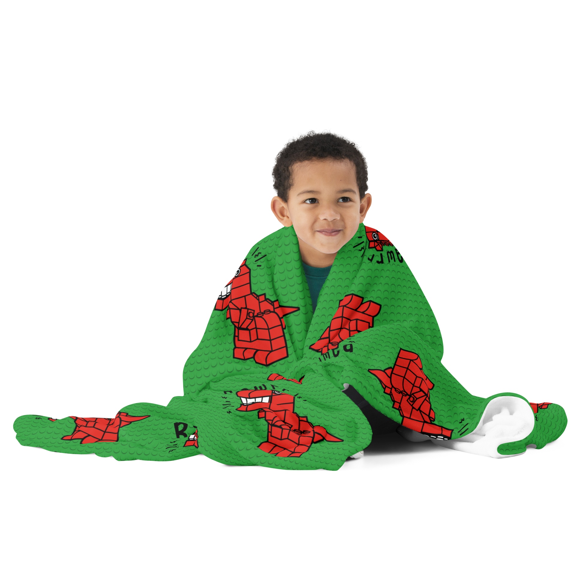 Red Dino Brick Throw Blanket - The Sandy Merchant