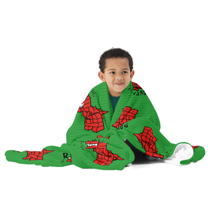 Red Dino Brick Throw Blanket - The Sandy Merchant