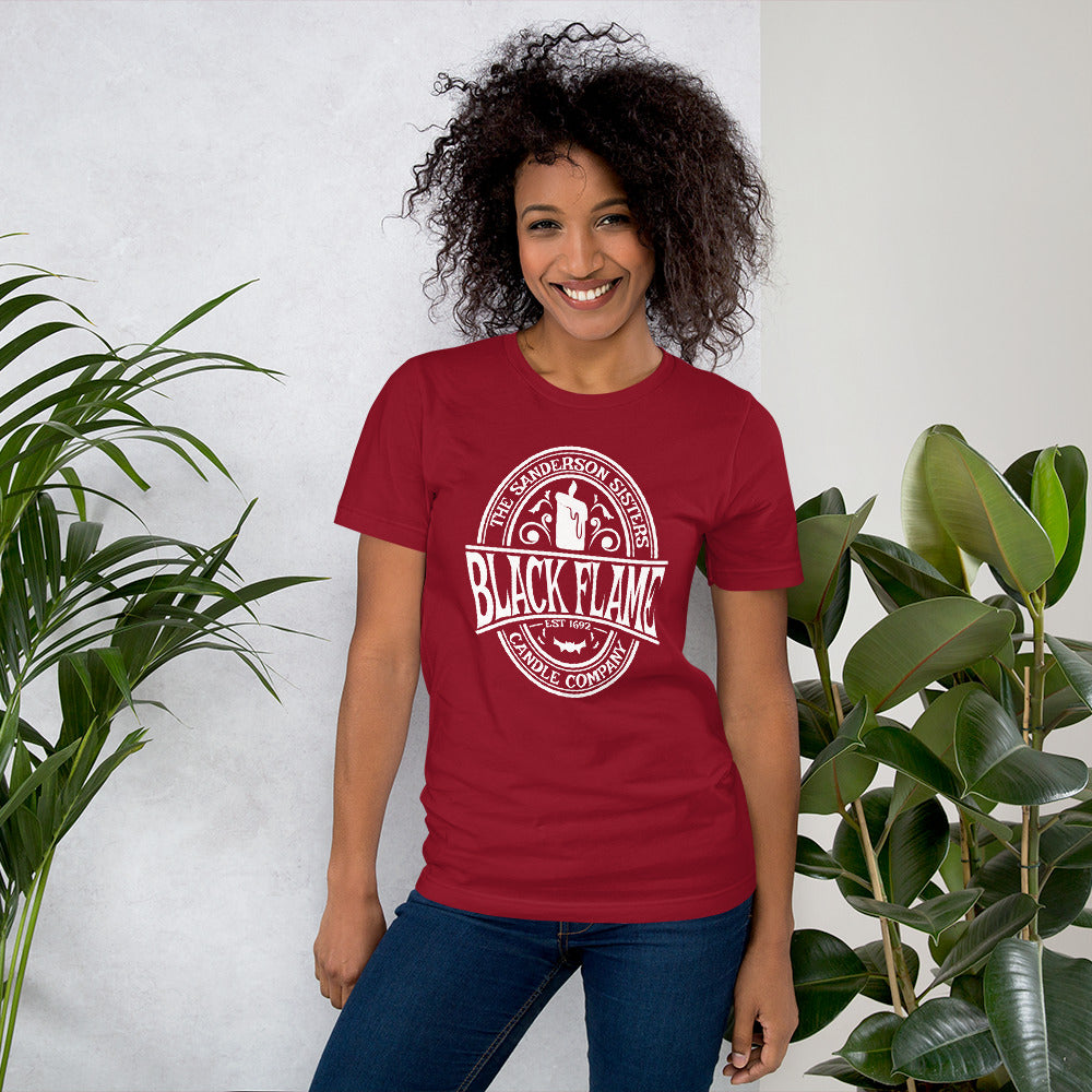 Hocus Pocus Black Flame Candle Unisex t-shirt - The Sandy Merchant