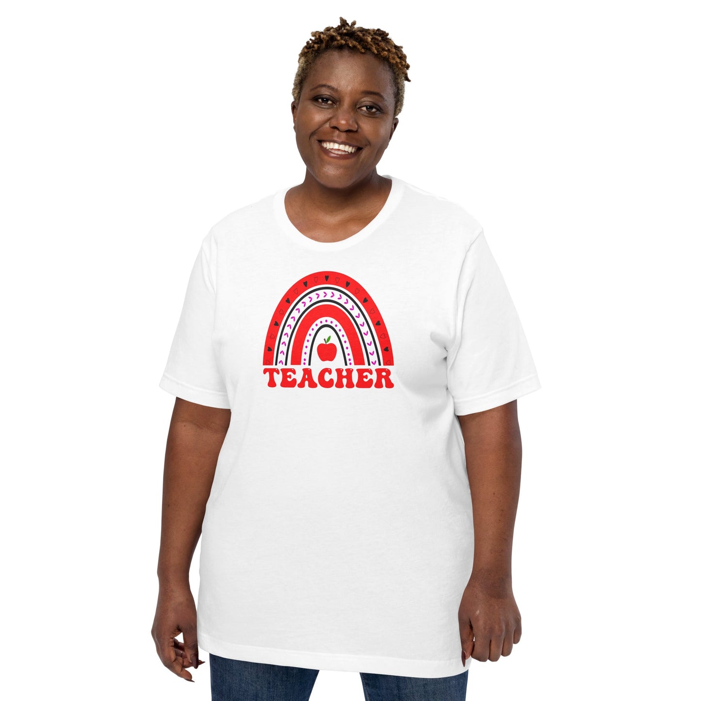 Valentine's Rainbow Teacher t-shirt