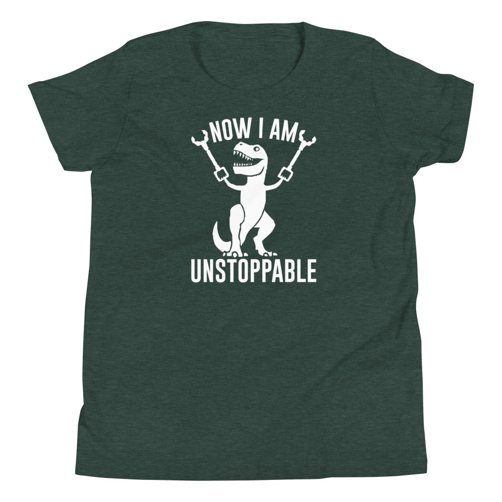 Unstoppable T-rex Youth Short Sleeve T-Shirt - The Sandy Merchant