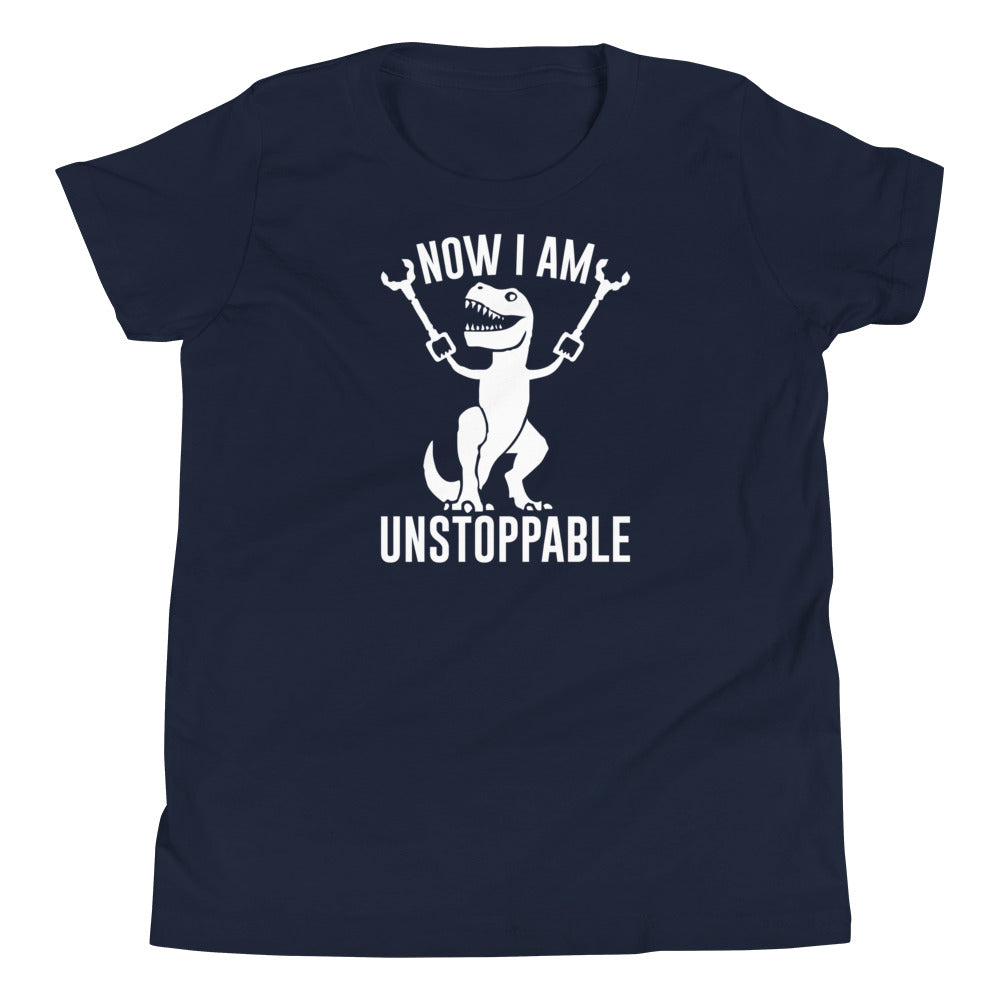 Unstoppable T-rex Youth Short Sleeve T-Shirt - The Sandy Merchant