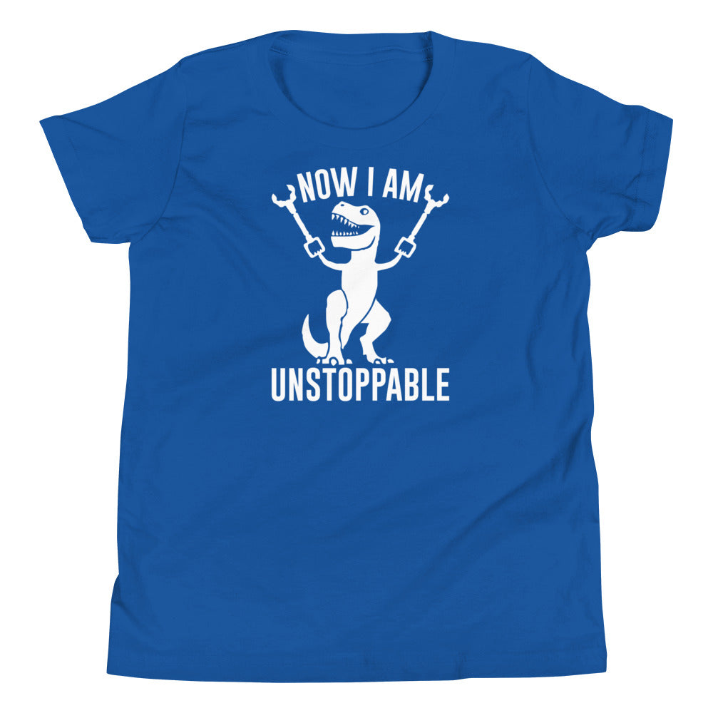 Unstoppable T-rex Youth Short Sleeve T-Shirt - The Sandy Merchant
